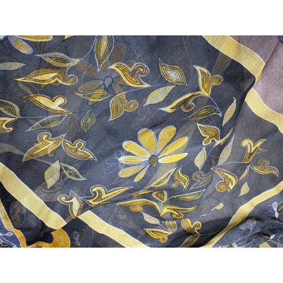 Jim Thompson Silk Floral Scarf Wrap Rectangle Delicate Sheer Flower Design - Picture 7 of 7
